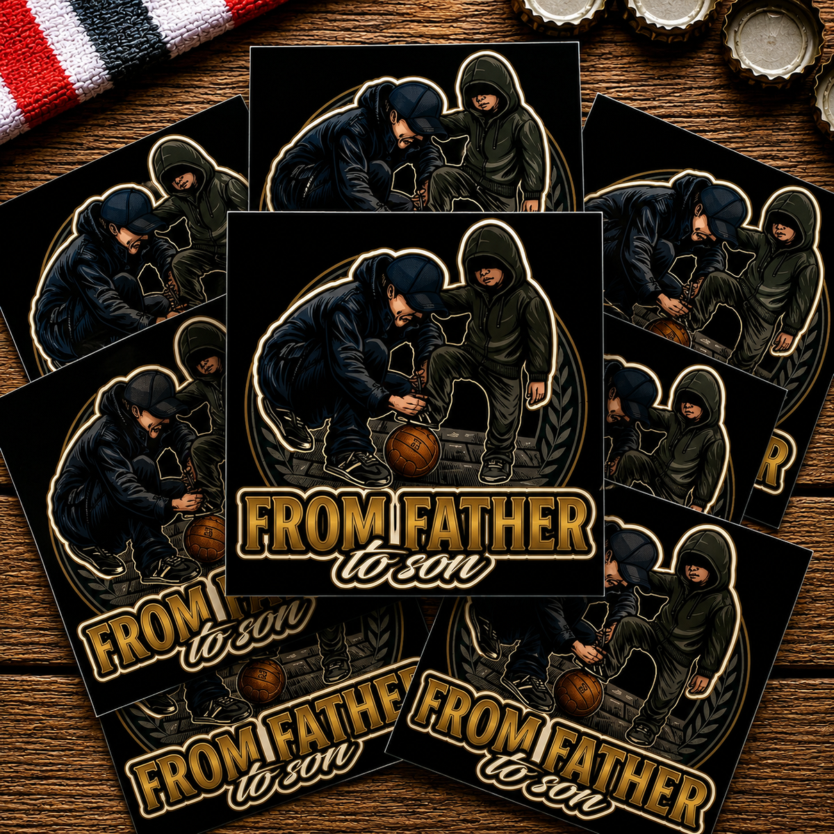 Ultras Culture – From Father to Son Stickers (7x7 cm) by Ultras Culture - Football Streetwear Merchandise