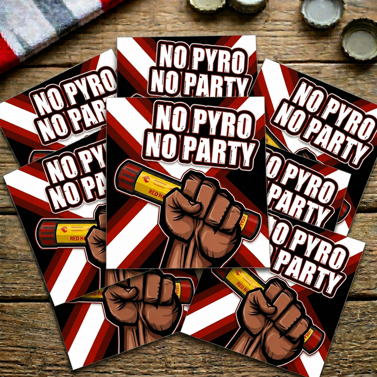 Ultras Culture – No Pyro No Party Stickers (7x7 cm) by Ultras Culture - Football Streetwear Merchandise