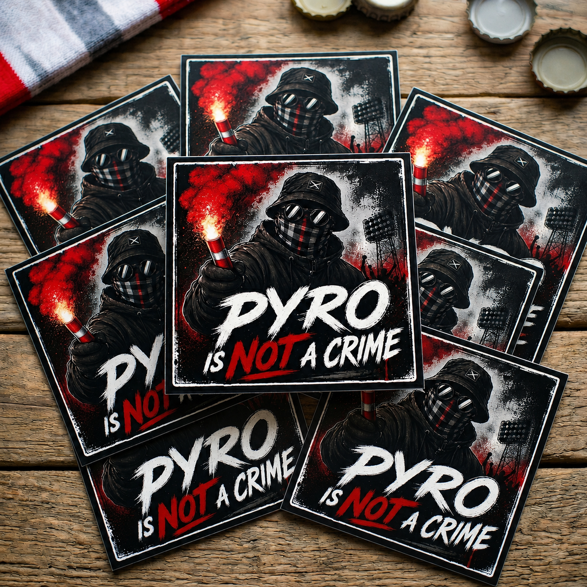 Ultras Culture – Pyro Is Not A Crime Stickers (7x7 cm) by Ultras Culture - Football Streetwear Merchandise
